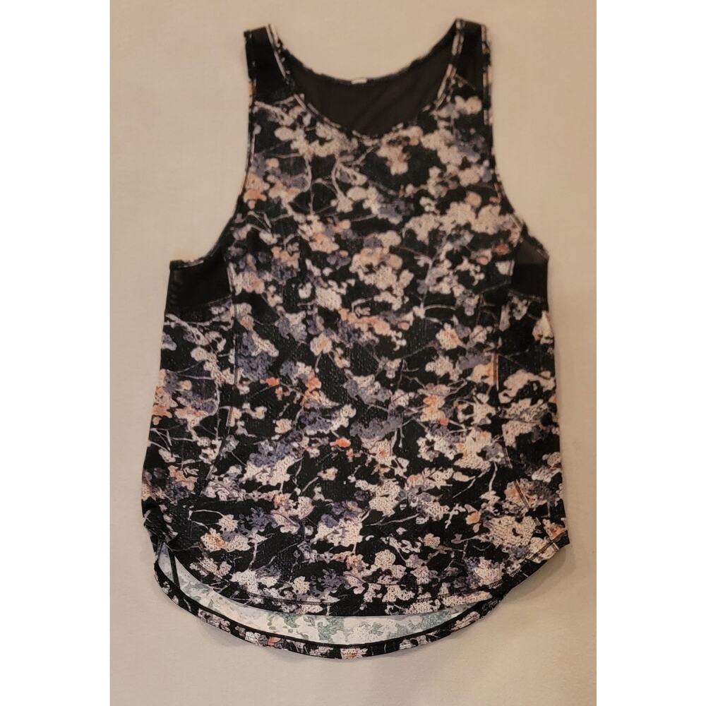 Lululemon Sculpt Tank Top Dark Floral Multi Mesh Back - Size 4